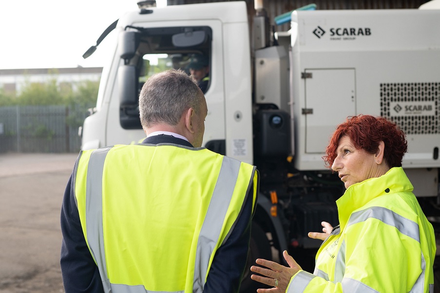 Street Cleansing Co-ordinator Franca Cianni tells Kenneth data collected has helped them reduce the time it takes for the two large mechanical sweepers to do their rounds by half