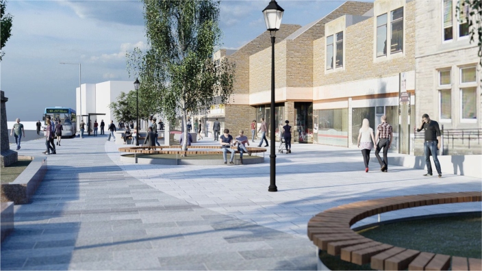 Artist impression of what Lint Riggs and Newmarket Street will look like once work is complete in November