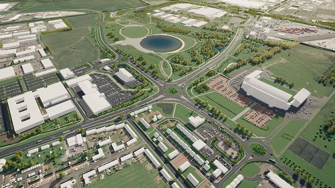Artist's impression of road layout following completion of the transformational work