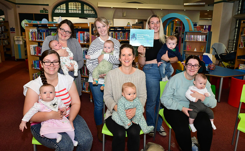 Group of mothers and their babies in Falkirk Library