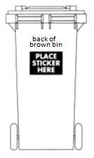 Image of bin showing position where sticker should appear