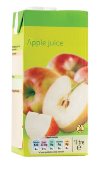 Apple juice carton