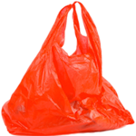 red plastic carrier bag